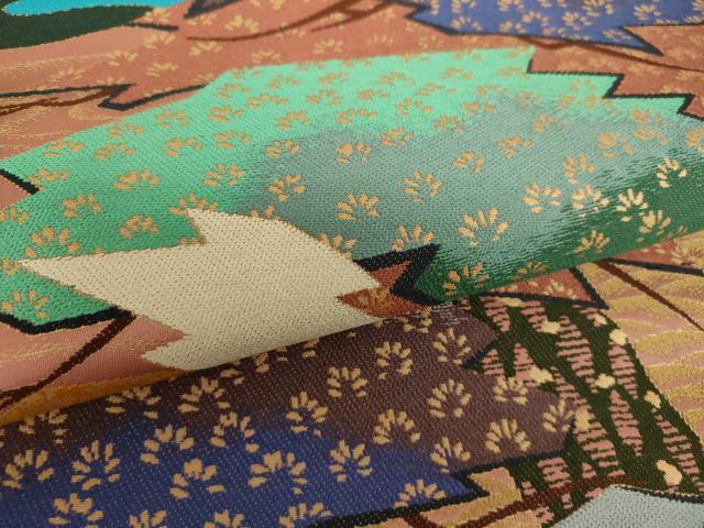 平和屋着物●ファッションデザイナー HIROKO KOSHINO コシノヒロコ 六通柄袋帯 飛鶴松文 金糸 正絹 逸品 未使用 DAAV6351ps