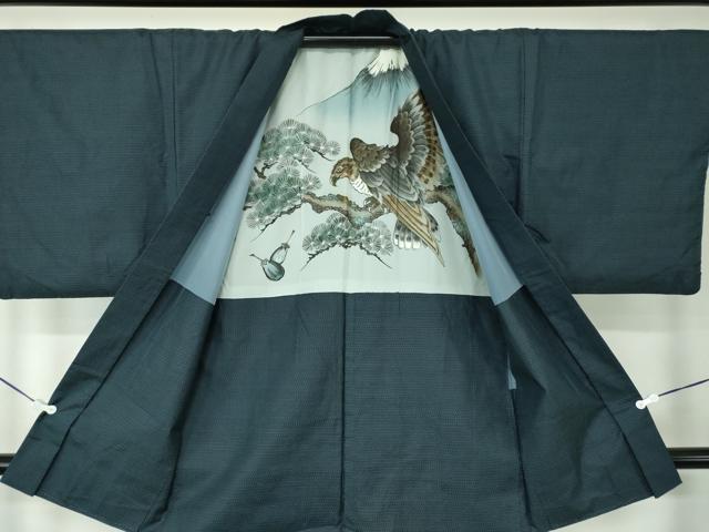 平和屋着物●男性 本場大島紬 アンサンブル 長羽織 80亀甲 総詰め 正絹 逸品 DAAV6411ps