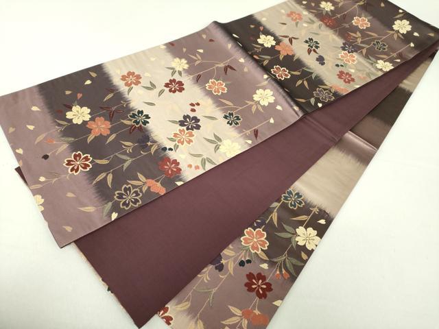 平和屋着物●六通柄京袋帯 唐織 枝垂れ桜 金糸 正絹 逸品 DAAV6423ps