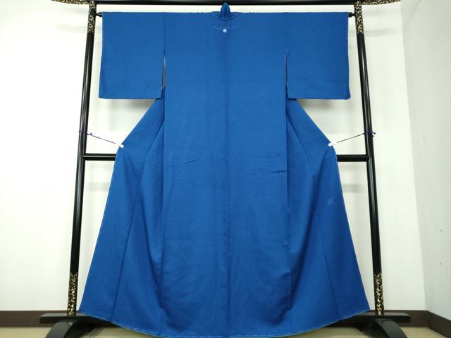 平和屋着物●安藤松岳監修 色無地 草花地紋 瑠璃紺色 正絹 逸品 未使用 DAAV6483ps