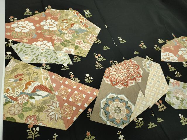 平和屋着物▽豪華黒留袖 単衣 駒刺繍 鳳凰花文 金彩 正絹 逸品 DAAQ4544psm