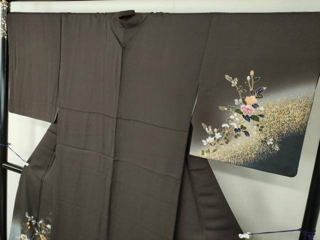 平和屋着物●訪問着 刺繍 枝花文 暈し染め 金彩 さが美扱い 正絹 逸品 DAAV6571ps