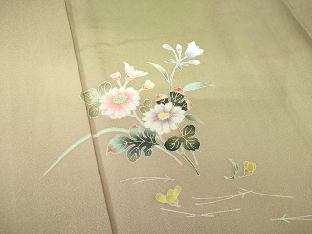 平和屋着物●池坊保子 訪問着 友禅 草花文 暈し染め 正絹 逸品 DAAV6614ps
