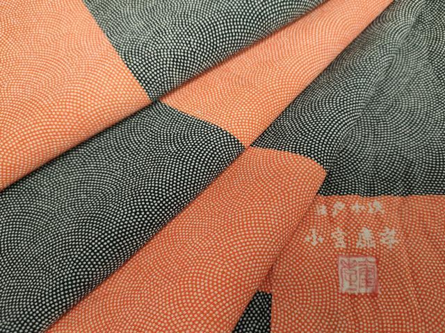 平和屋着物●人間国宝 小宮康孝 江戸小紋 市松 鮫小紋柄 正絹 逸品 DAAV6649ps
