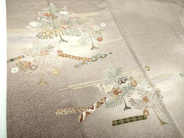 平和屋着物●訪問着 駒刺繍 吉祥花松文 暈し染め 金彩 正絹 逸品 DAAV6710ps