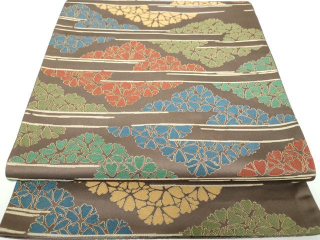 平和屋着物●六通柄袋帯 花菱文 金糸 正絹 逸品 DAAV6761ps