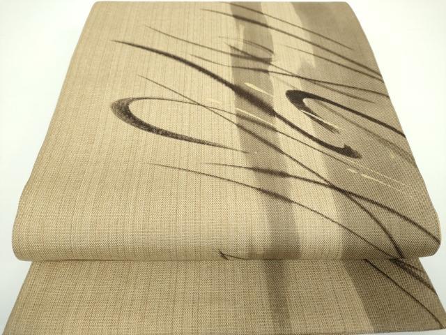 平和屋着物●六通柄袋帯 紬地 抽象文様 金彩 やまと誂製 正絹 逸品 DAAV6959ps