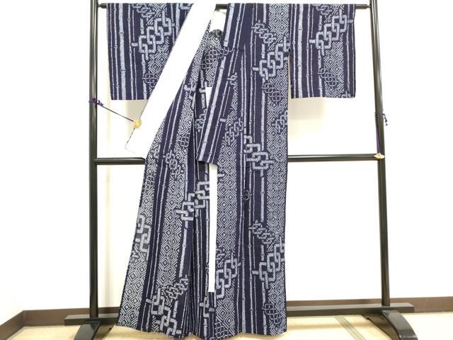 平和屋着物∴夏物 浴衣 有松鳴海絞り 抽象文様 綿 逸品 DAAV7253cd