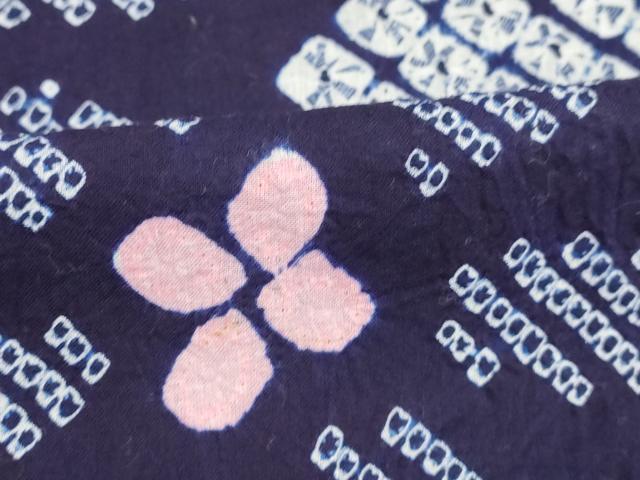 平和屋着物∴夏物 浴衣 有松鳴海絞り 草花文 綿 逸品 DAAV7268cd