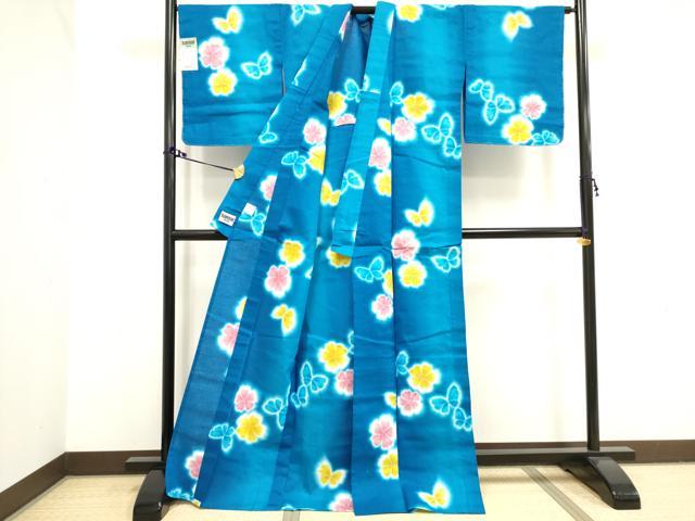 平和屋着物∴夏物 世界的ファッションデザイナー 山本寛斎 kansaiブランド 浴衣 花蝶文 逸品 未使用 DAAV7305cd