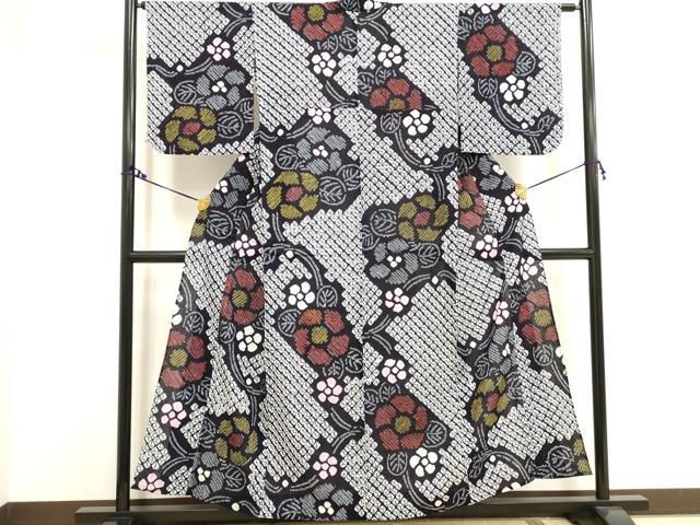 平和屋着物∴夏物 浴衣 有松鳴海絞り 草花文 綿 逸品 DAAV7325cd