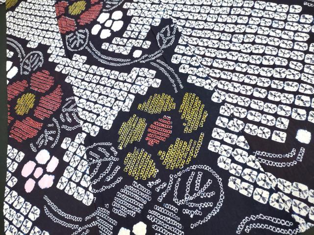 平和屋着物∴夏物 浴衣 有松鳴海絞り 草花文 綿 逸品 DAAV7325cd