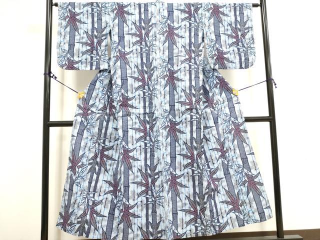 平和屋着物∴夏物 浴衣 笹竹間道 綿 逸品 DAAV7335cd