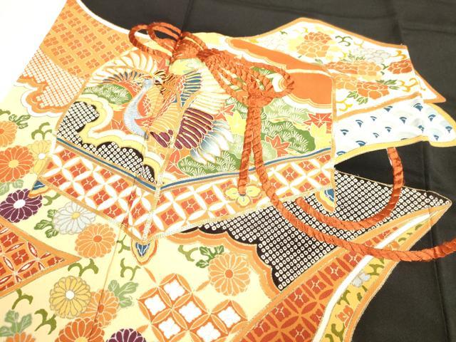 平和屋着物■豪華黒留袖 駒刺繍 飛鶴吉祥花文箱文 正絹 逸品 DAAV7458cd