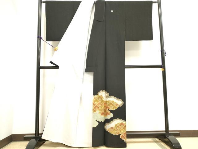 平和屋着物■豪華黒留袖 駒刺繍 雲取り吉祥文 金彩 正絹 逸品 DAAV7513cd