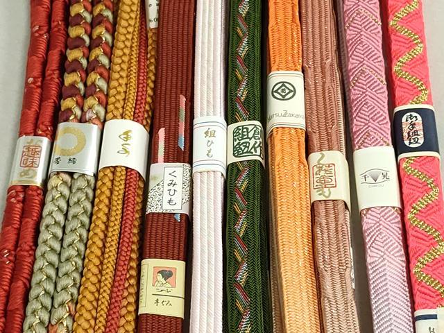 平和屋着物●和装小物 帯締め10本 笹浪組 手組紐 京くみひも 金糸 松坂屋扱い 逸品 未使用 DAAV8037by