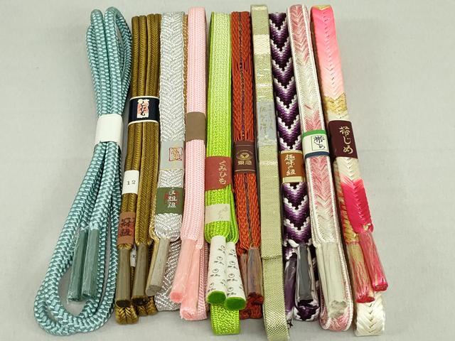 平和屋着物●和装小物 帯締め10本 冠組 佐賀錦 手組紐 くみひも 金銀糸 東急百貨店扱い 逸品 未使用 DAAV8048by