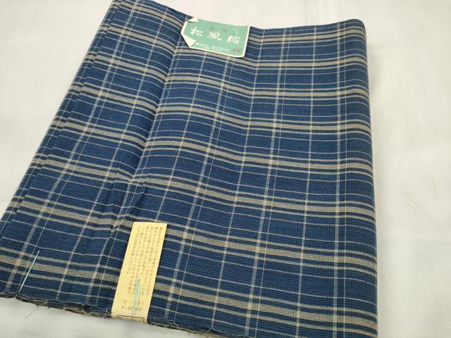 平和屋着物∴夏物 浴衣 反物 着尺 松風縮 紅花 格子柄 綿 逸品 未使用 DAAV8293zzz