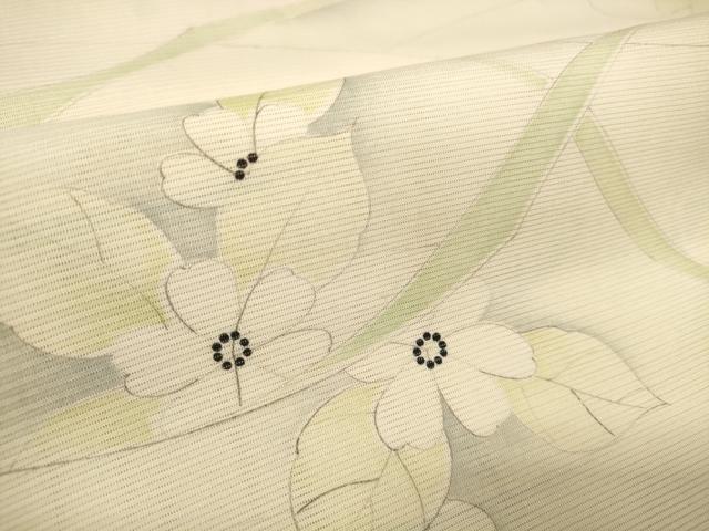 平和屋着物*夏物 小紋 解き反物 絽 草花文 逸品 DAAV8434zzz