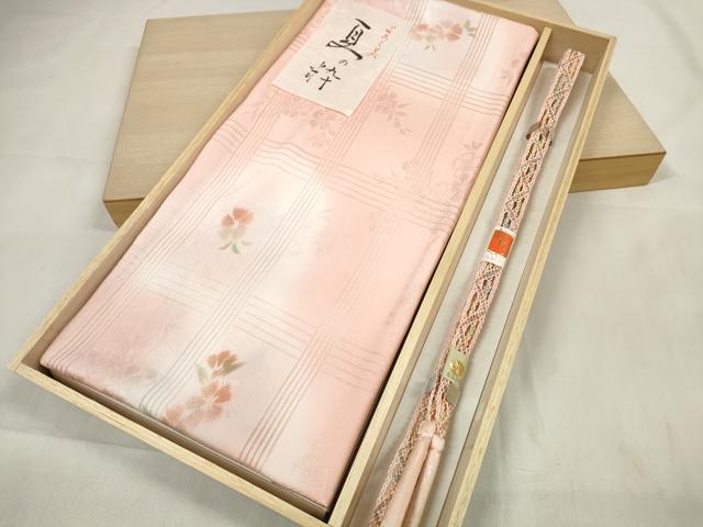 平和屋着物*夏物 和装小物 帯締め・帯揚げセット 縦絽 夏の粋 撫子 銀彩 逸品 未使用 DAAV8482zzz