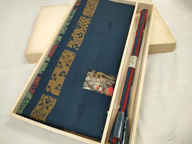 平和屋着物●和装小物 帯締め・帯揚げセット 泥染 短冊花間道 逸品 未使用 DAAV8490zzz