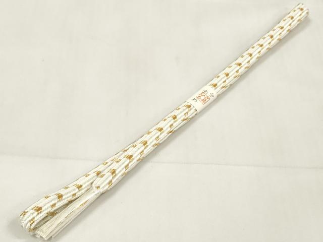 平和屋着物●和装小物 帯締め・帯揚げ・扇子セット 礼装用 柄絞り 舞花文 金糸 逸品 未使用 DAAV8491zzz