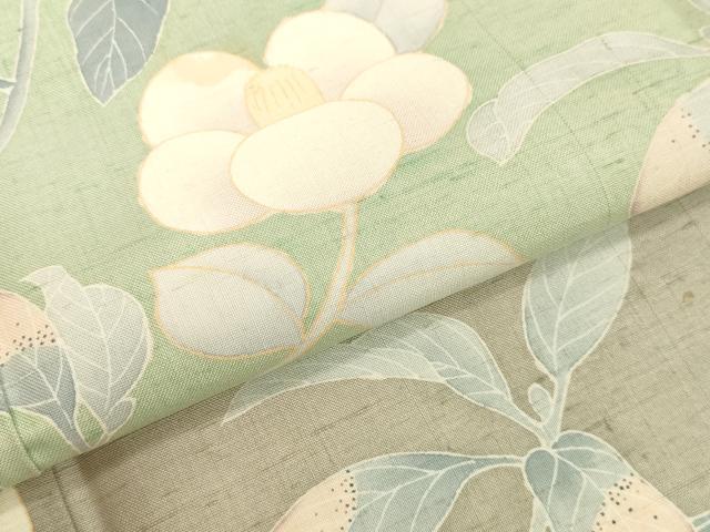 平和屋着物●訪問着 紬地 草花文 正絹 逸品 DAAV8532tw