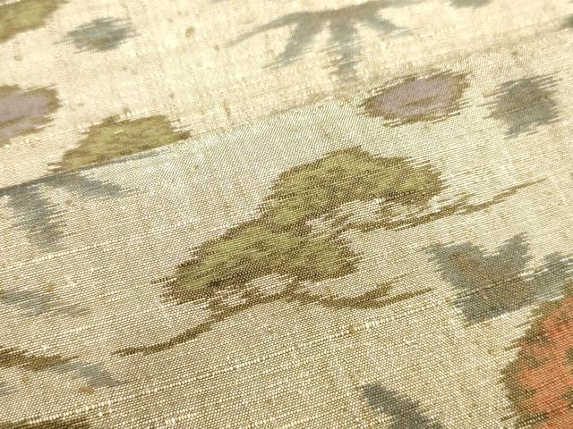 平和屋着物●上質な紬 草花文 正絹 逸品 未使用 DAAV8534tw