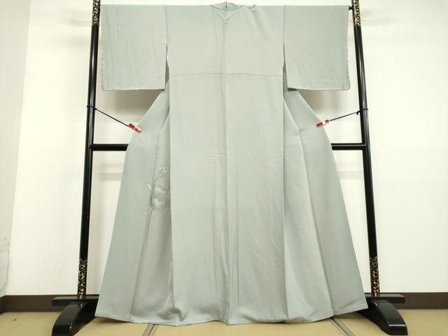 平和屋着物●豪華色留袖 花 灰青色 正絹 逸品 DAAV8551tw