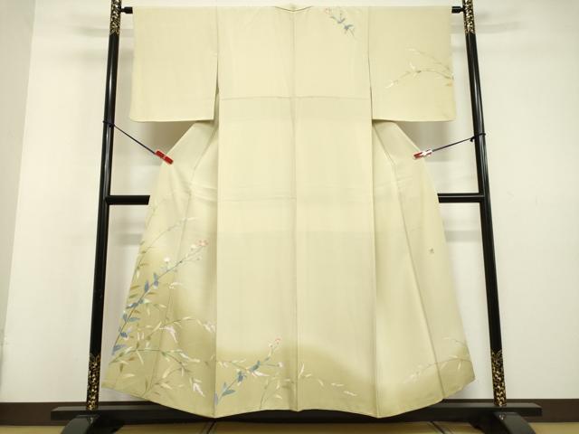 平和屋着物●訪問着 友禅 作家物 草花文 暈し染め 正絹 逸品 DAAV8584tw