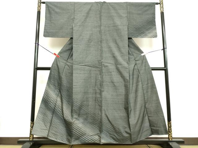 平和屋着物●訪問着 紬地 市松文様 正絹 逸品 DAAV8613tw