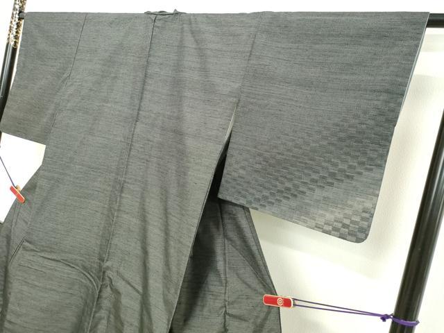 平和屋着物●訪問着 紬地 市松文様 正絹 逸品 DAAV8613tw