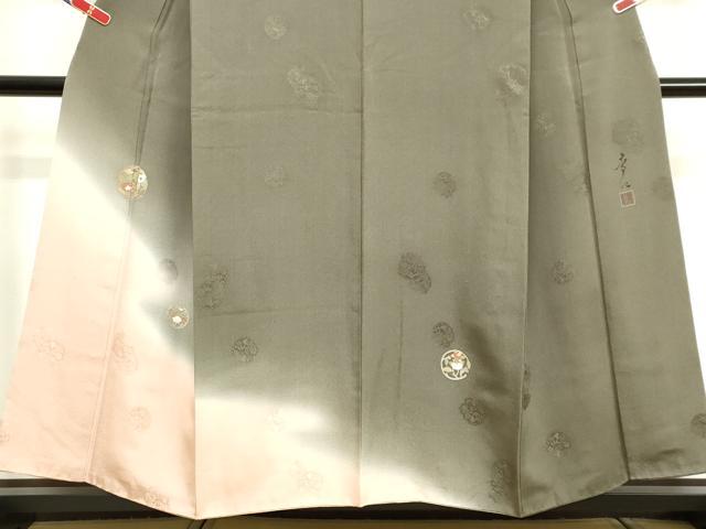 平和屋着物●友禅作家の巨匠 浅井青仁 訪問着 草花丸文 暈し染め 金彩 正絹 逸品 DAAV8639tw