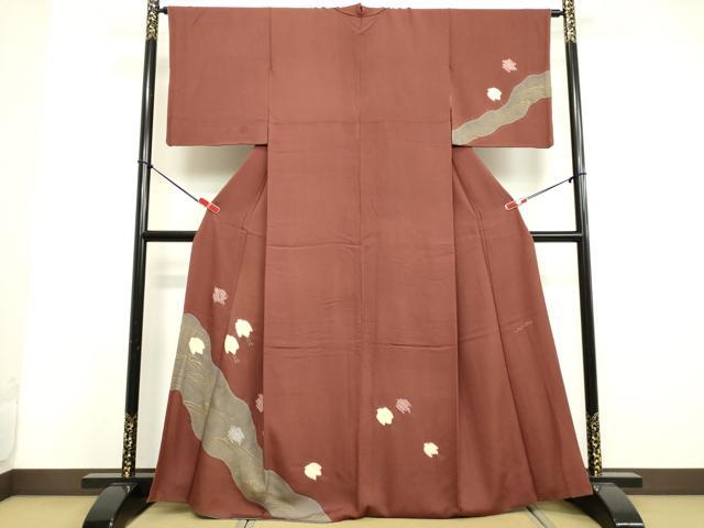 平和屋着物●ファッションデザイナー HIROKO KOSHINO コシノヒロコ 訪問着 絞り 立波千鳥文 金彩 正絹 逸品 DAAV8678tw