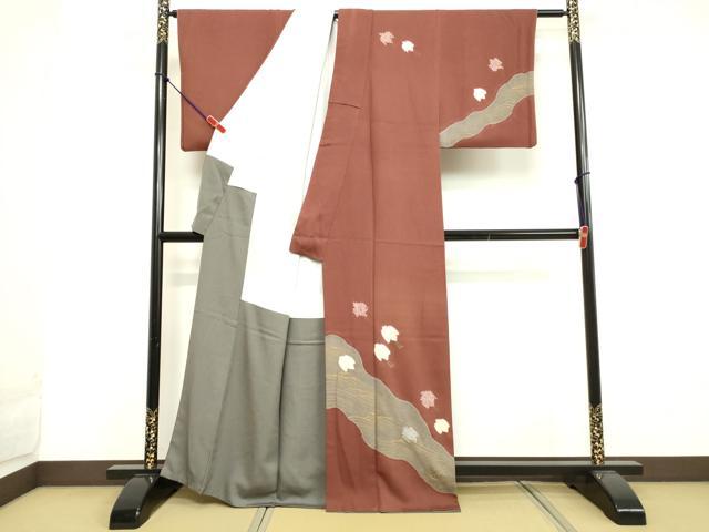 平和屋着物●ファッションデザイナー HIROKO KOSHINO コシノヒロコ 訪問着 絞り 立波千鳥文 金彩 正絹 逸品 DAAV8678tw