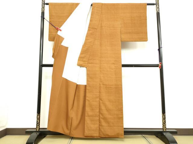 平和屋着物●上質な紬 狐色 正絹 逸品 DAAV8688tw