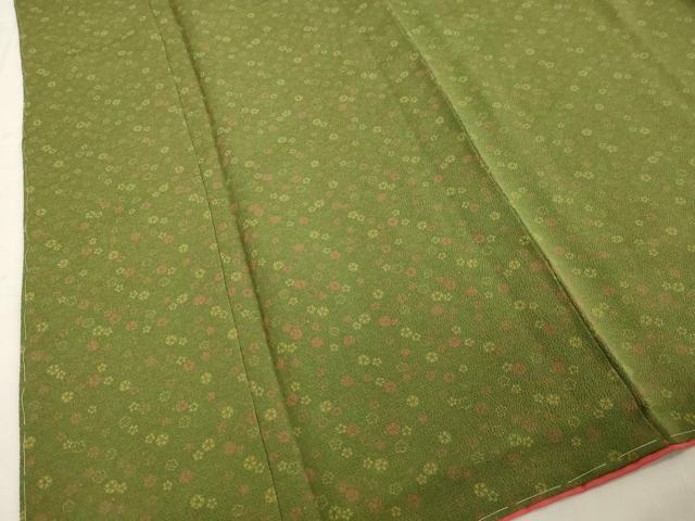 平和屋着物●上質な小紋 舞花文 鬼しぼ縮緬 正絹 逸品 未使用 DAAV8757tw