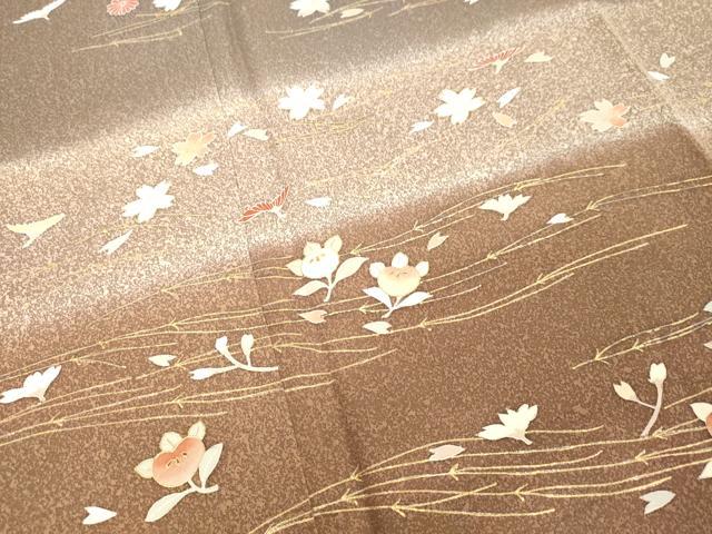 平和屋着物●訪問着 草花文 暈し染め 金彩 正絹 逸品 DAAV8762tw