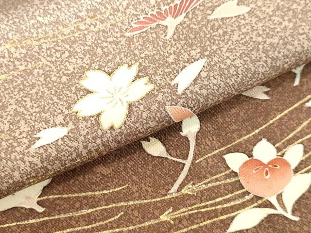 平和屋着物●訪問着 草花文 暈し染め 金彩 正絹 逸品 DAAV8762tw