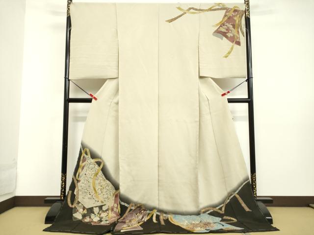平和屋着物●訪問着 絞り 辻が花 暈し染め 金彩 鬼しぼ縮緬 上代126万 仮絵羽 正絹 逸品 未使用 DAAV8772tw