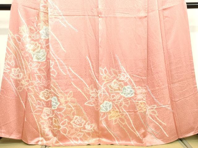 平和屋着物●訪問着 絞り 草花文 金彩 正絹 逸品 未使用 DAAV8817tw