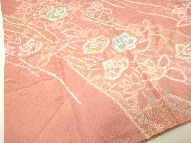 平和屋着物●訪問着 絞り 草花文 金彩 正絹 逸品 未使用 DAAV8817tw