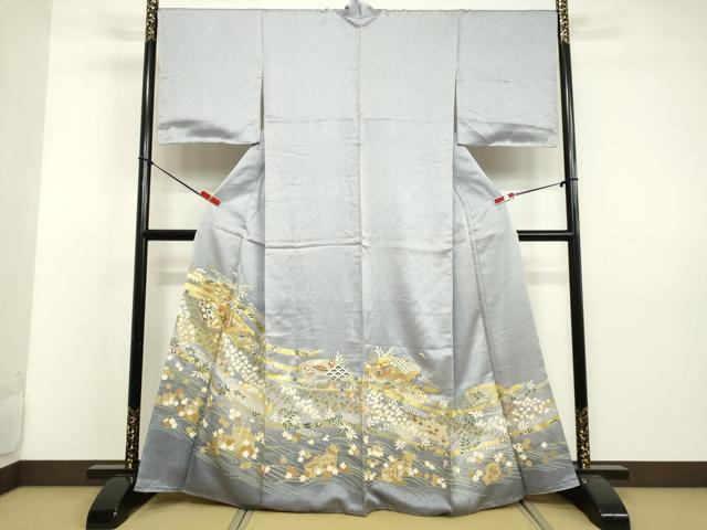 平和屋着物●色留袖 駒刺繍 地紙宝尽くし文 暈し染め 金彩 正絹 逸品 未使用 DAAV8823tw