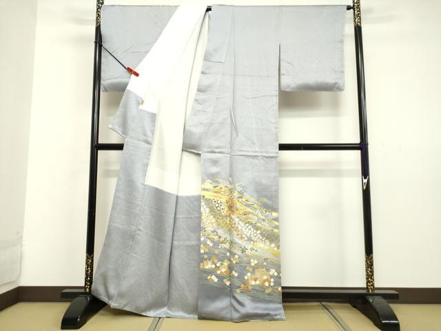 平和屋着物●色留袖 駒刺繍 地紙宝尽くし文 暈し染め 金彩 正絹 逸品 未使用 DAAV8823tw