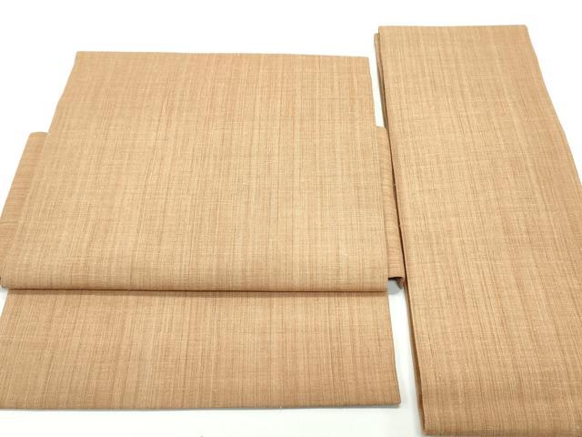 平和屋着物●つけ帯 紬地 江戸茶色 正絹 逸品 未使用 DAAV9066ob