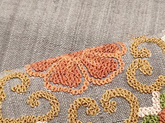 平和屋着物●中国三大刺繍 スワトウ刺繍 汕頭刺繍 相良刺繍 総刺繍 九寸名古屋帯 紬地 正倉院雪輪花文 鳩羽色 正絹 逸品 未使用 DAAV9143ob