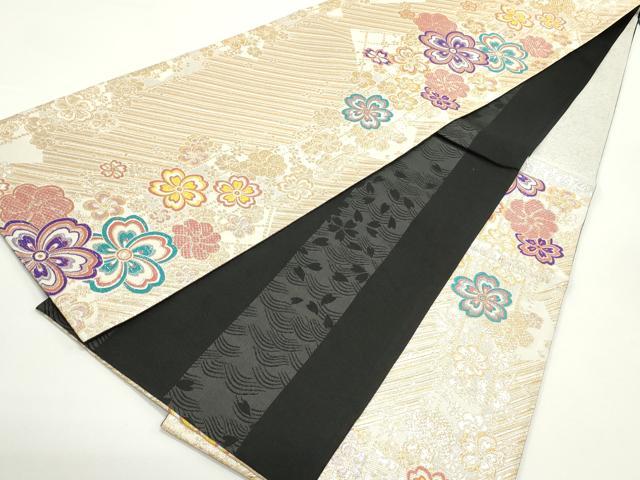 平和屋着物●両面 六通柄袋帯 舞桜間道 金銀糸 正絹 逸品 DAAV9233ob
