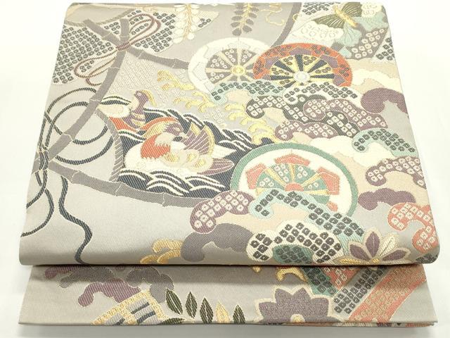 平和屋着物●六通柄袋帯 唐織 鬼壁錦 錦彩絢麗文 金糸 正絹 逸品 DAAV9239ob