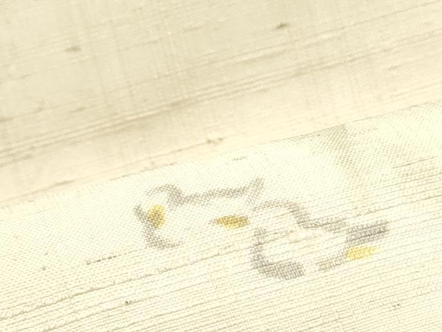 平和屋着物●九寸名古屋帯 手描き 生紬 風景人物文 肌色 正絹 逸品 DAAV9247ob