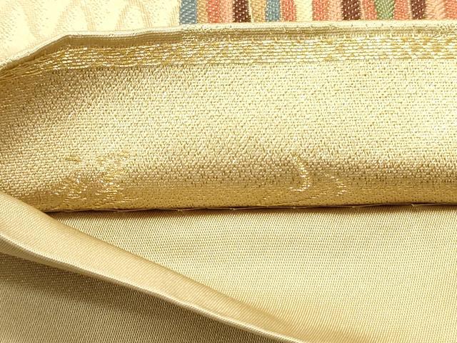 平和屋着物●六通柄袋帯 祥山 檜垣仕覆花文 金糸 本金箔 正絹 逸品 DAAV9302ob
